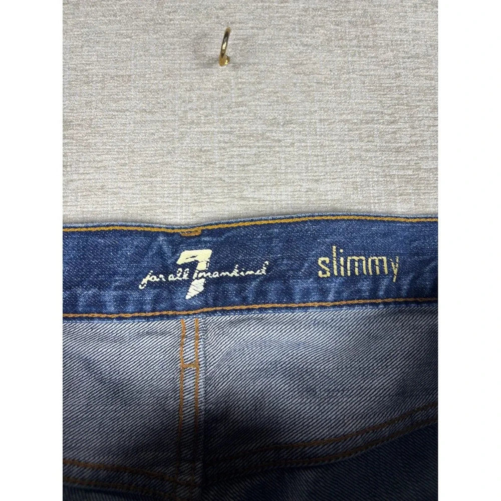 7 For All Mankind Slimmy Mens 31x31 Blue Medium Wash Slim Straight Leg Jeans